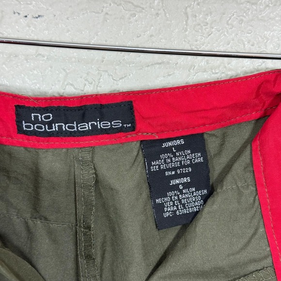 Vtg Y2K No Boundaries Cargo Pants‎ Juniors Large Nylon Baggy Utility Army Grunge - Picture 10 of 14